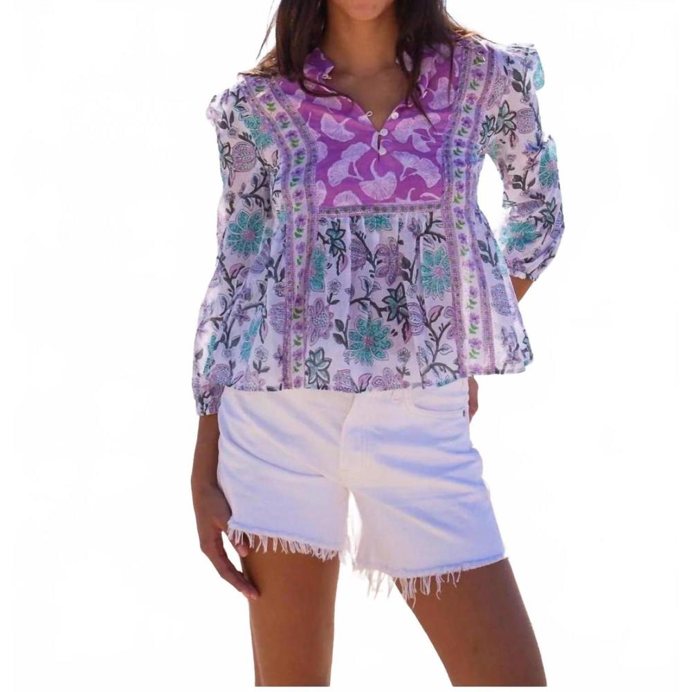 NEW BELL michelle top in mixed prints